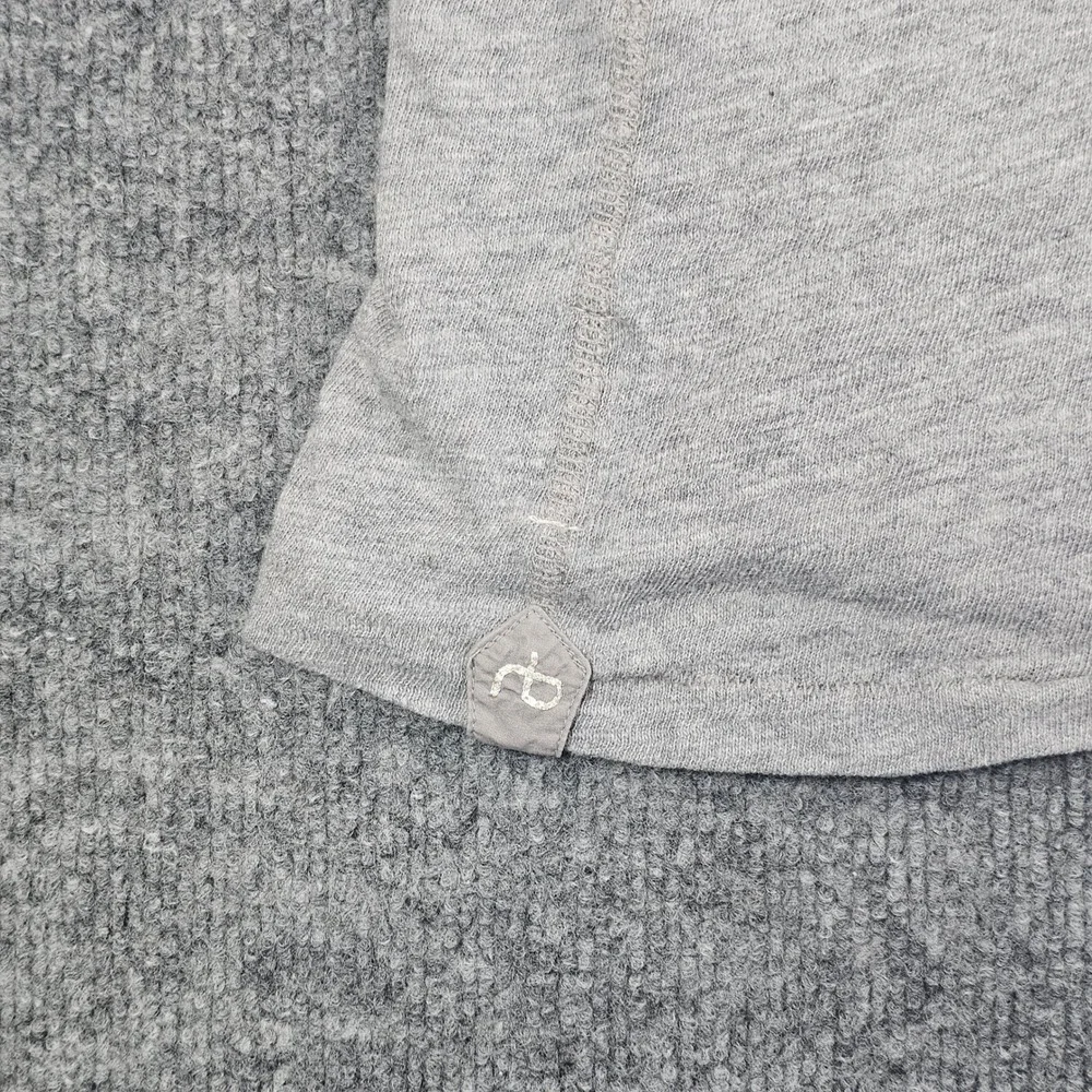 rag & bone Men's Size S Short Sleeve Henley T-Shirt Heather Gray Cotton Slub